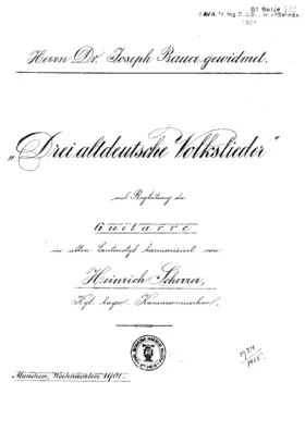 3 Altdeutsche Volkslieder