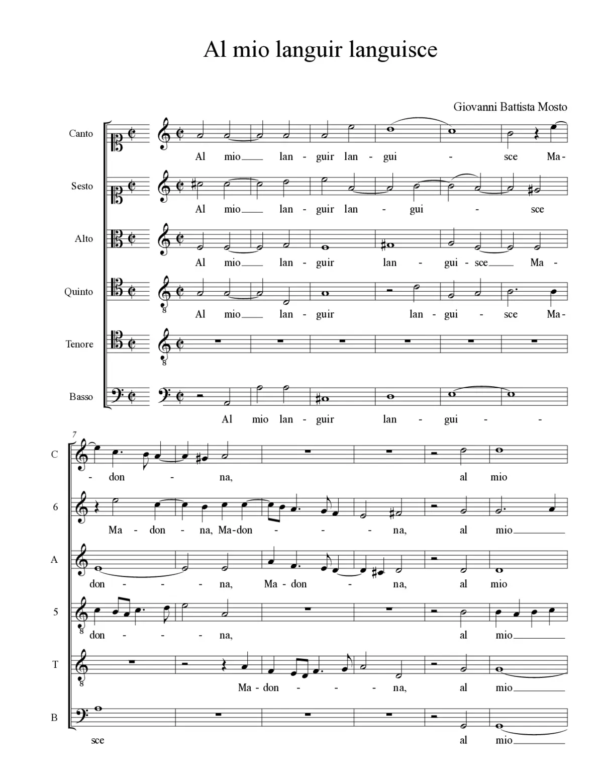 Al mio languir languisce - Page 1
