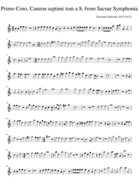 Tenore Primo Coro Canzon septimi toni a 8 from Sacrae Symphoniae (1597)