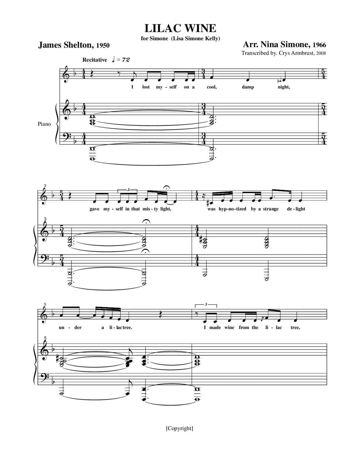 Lilac wine (Nina Simone) - Page 1