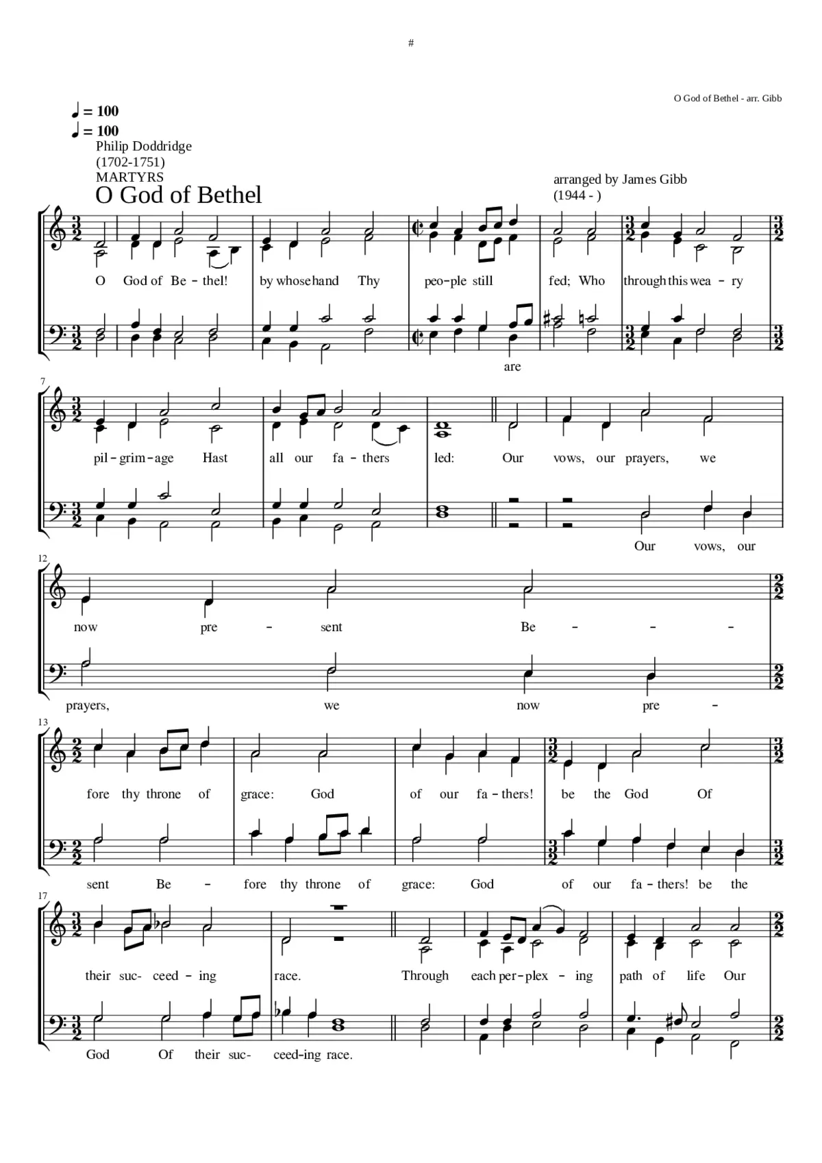 O God of Bethel - Page 1