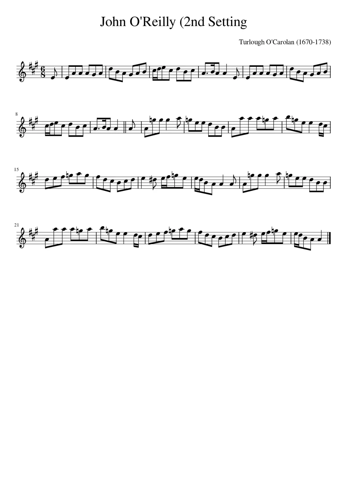 John O'Reilly (2nd Setting - Page 1