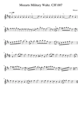 Mozarts Military Waltz. CJF.007