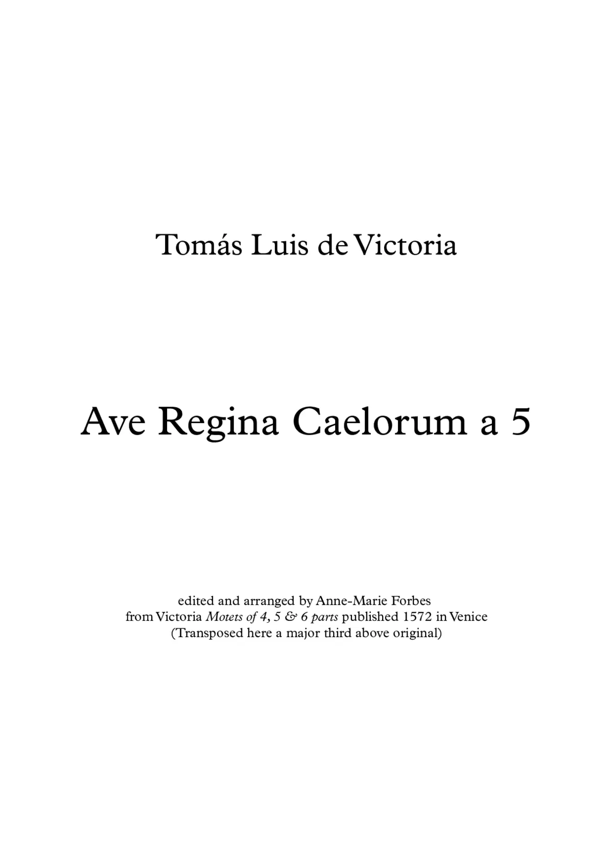 Ave Regina caelorum a 5 - Page 1
