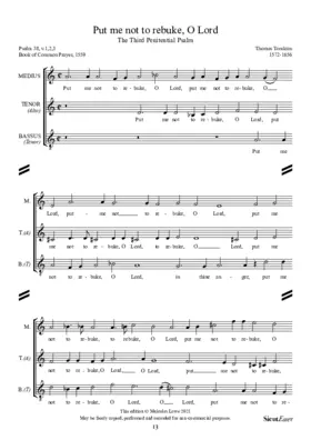 Put me not to rebuke, O Lord