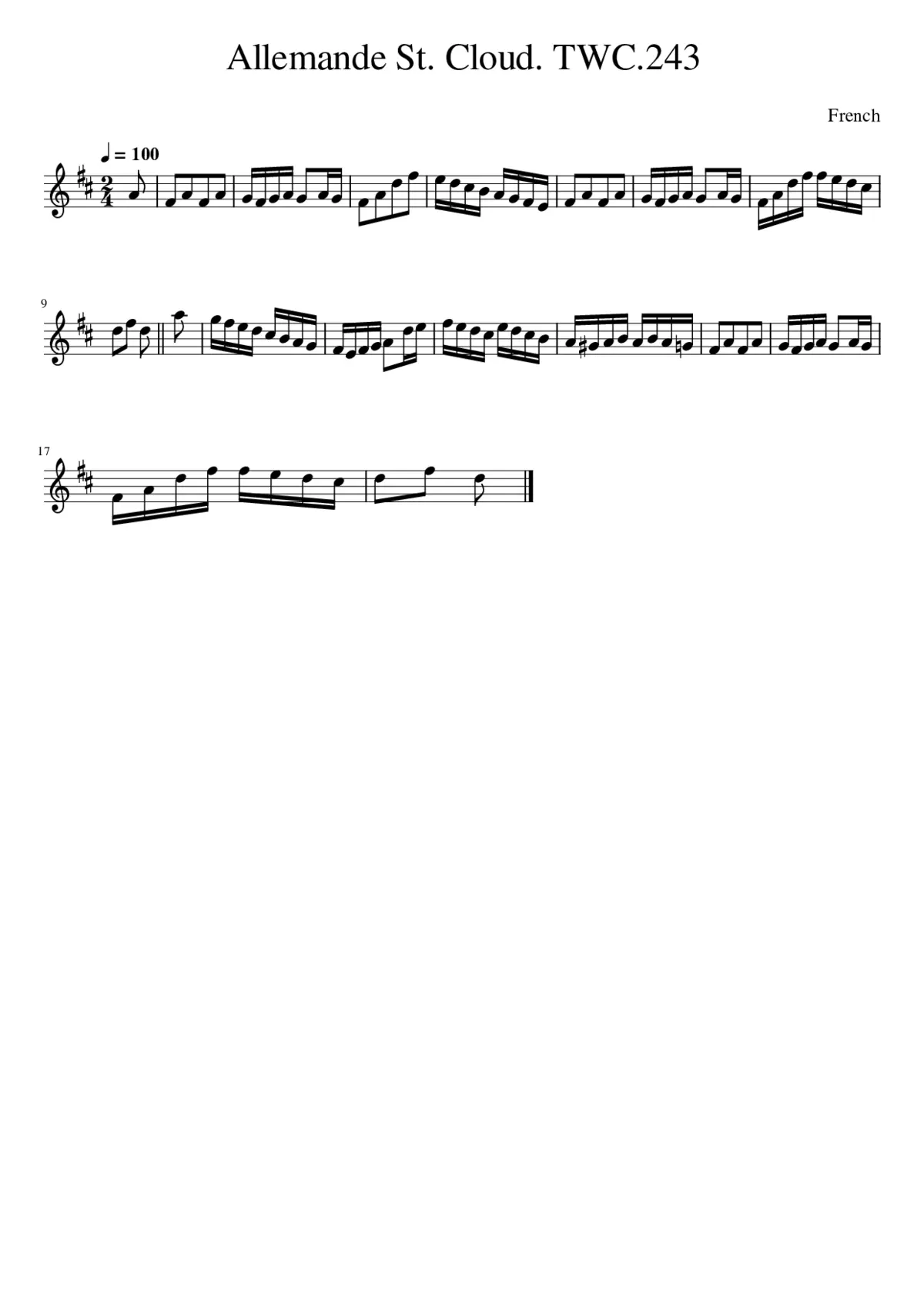 Allemande St. Cloud. TWC.243 - Page 1