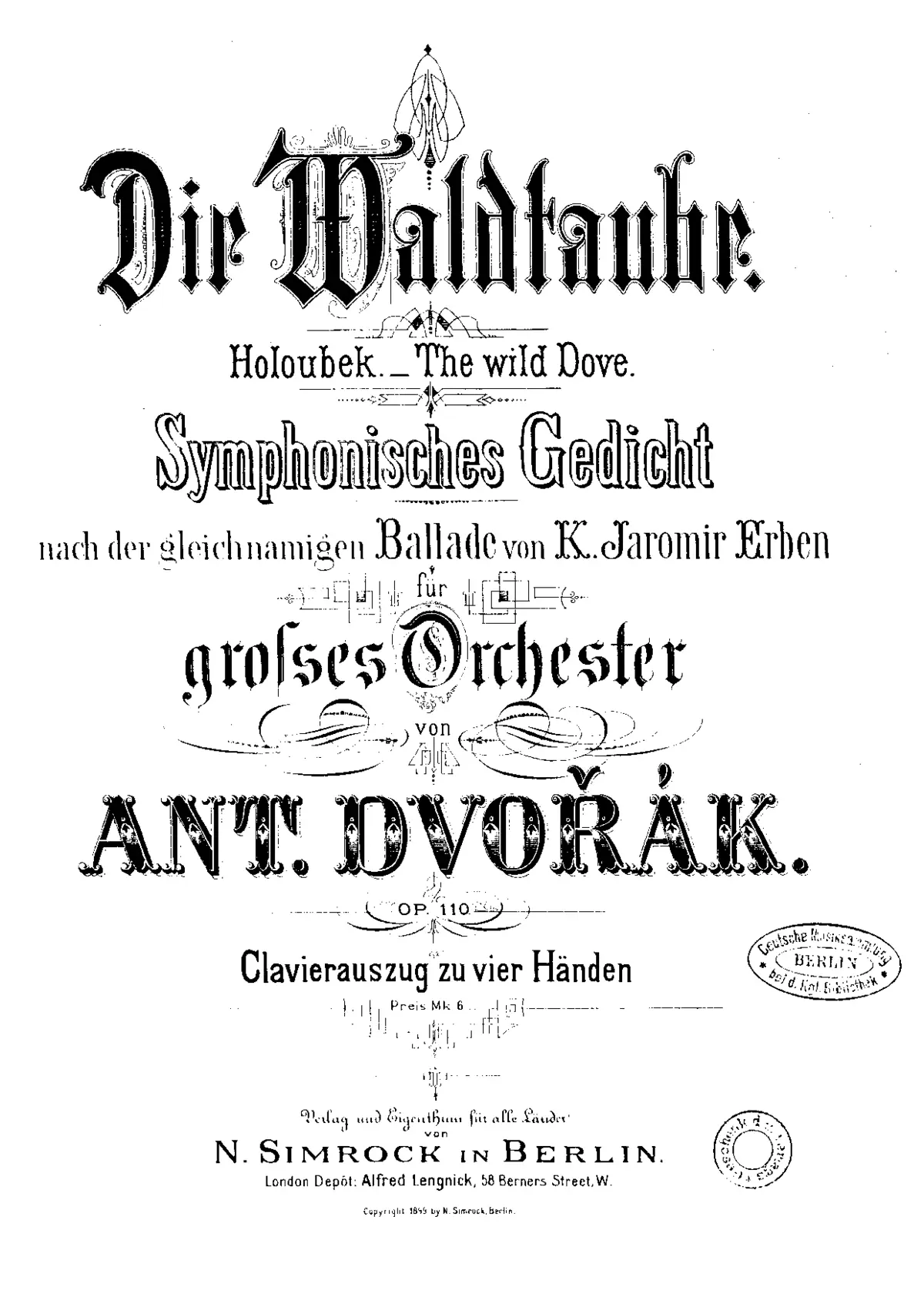 The Wild Dove ; Holoubek ; Die Waldtaube - Page 1