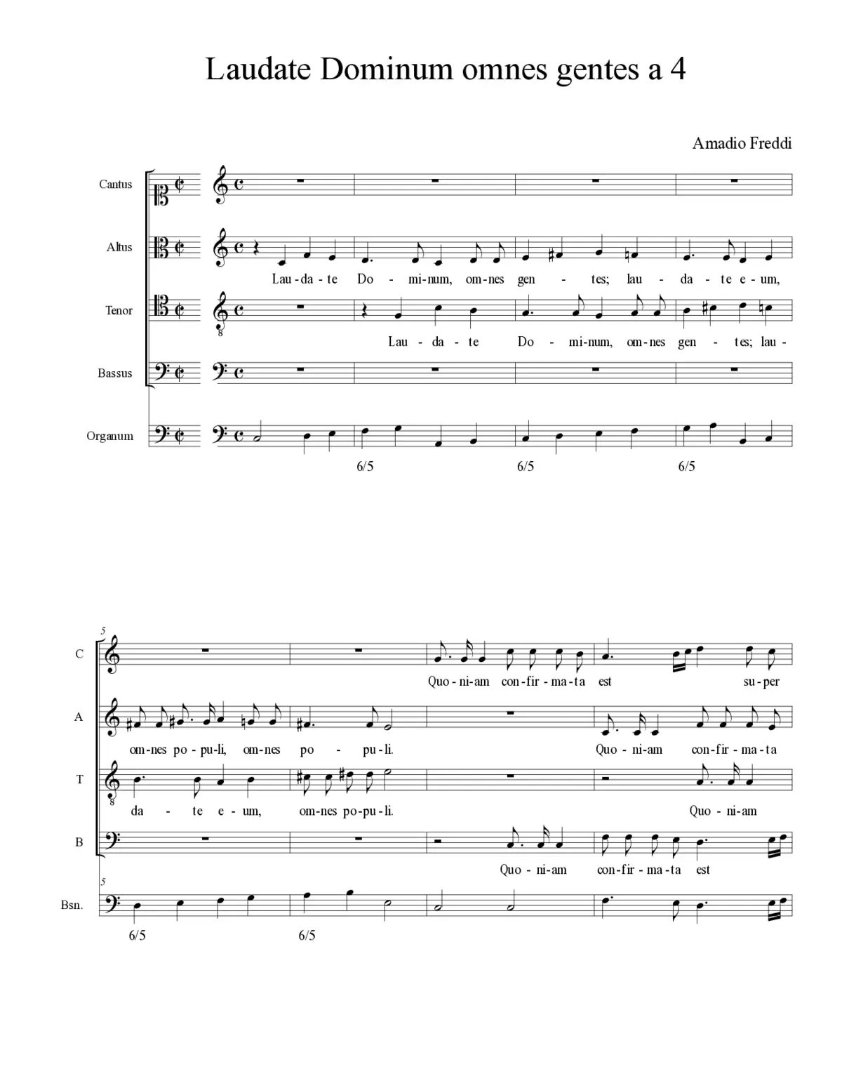 Laudate Dominum omnes gentes a 4 - Page 1