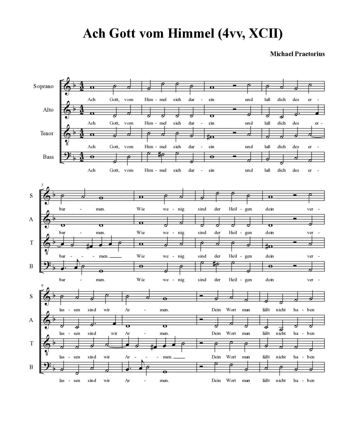 Ach Gott vom Himmel 4vv - Page 1