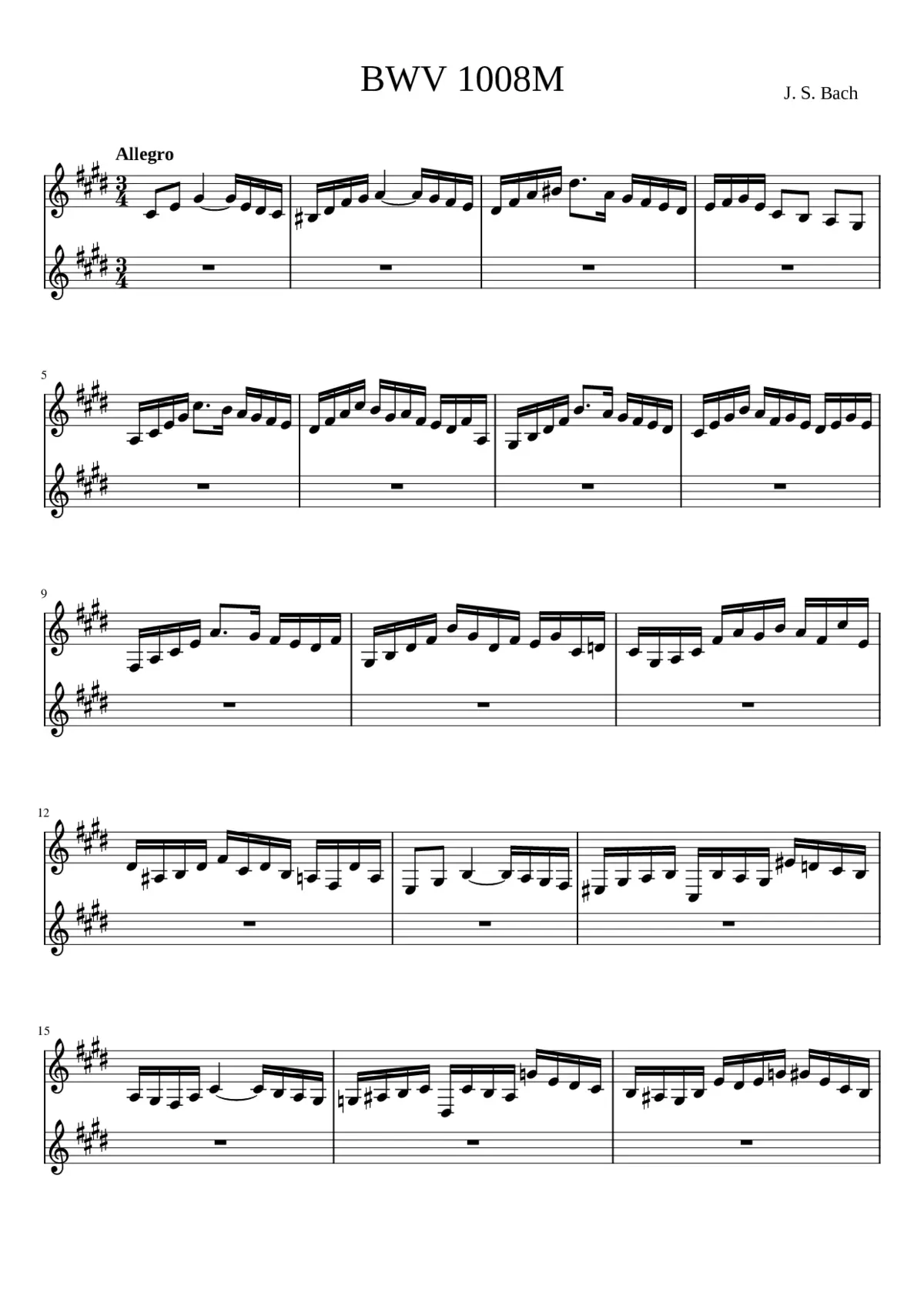 Cello Suite No.2 in D minor BWV 1008 - Page 1