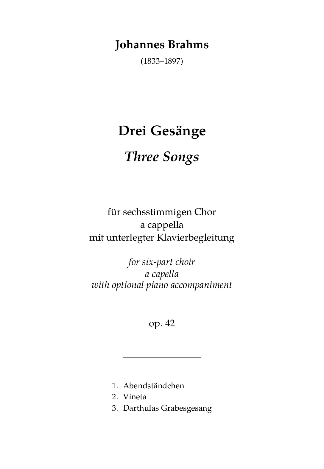Drei Gesänge, Op. 42 - Page 1