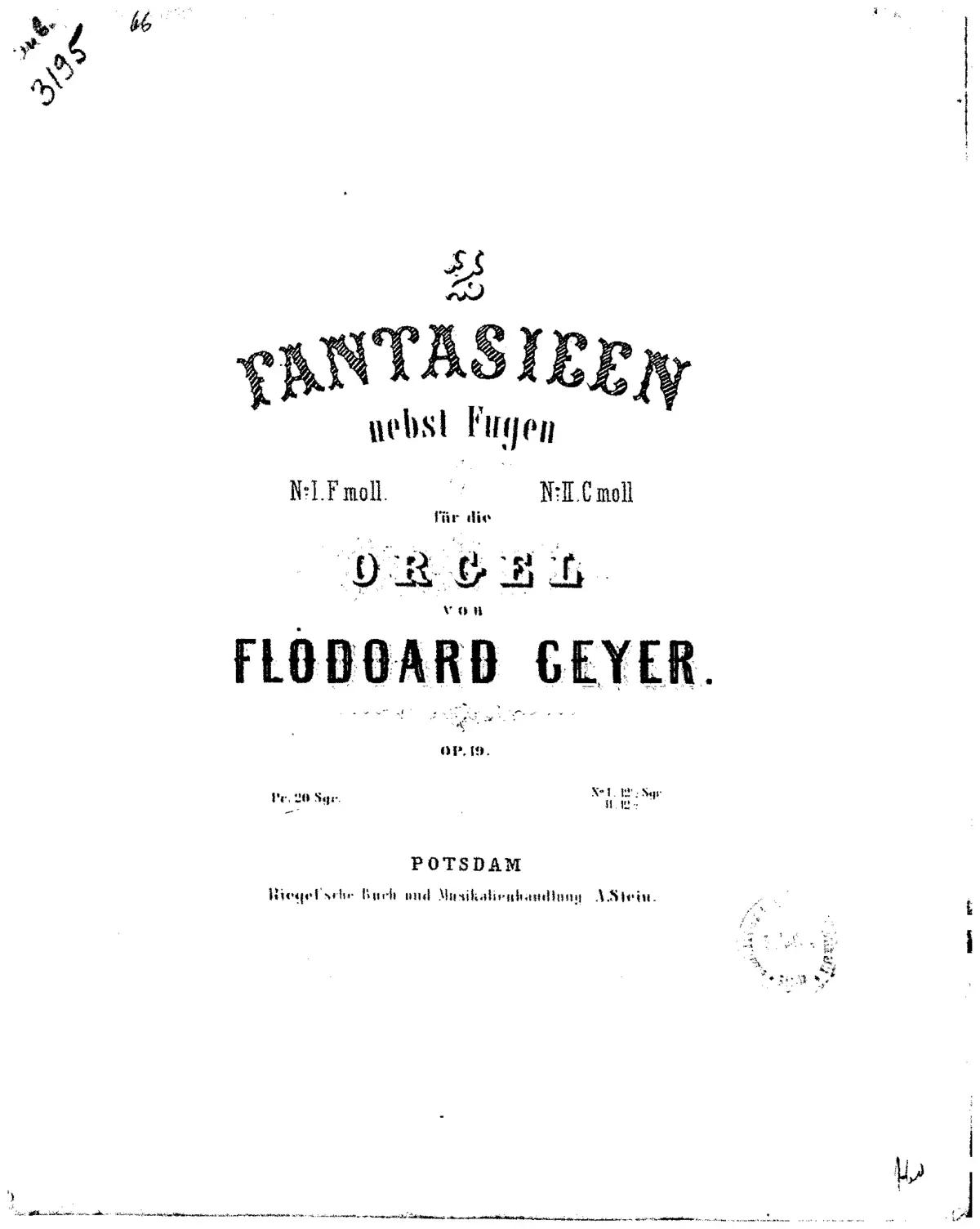 2 Fantasies with Fugues - Page 1