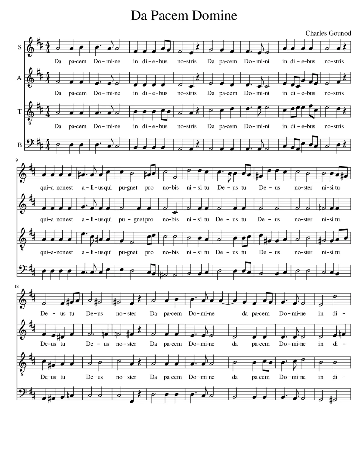 Gounod - Da Pacem 4V - Page 1