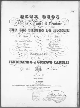 2 Duos pour Piano et Guitare sur les Thêmes de Rossini
