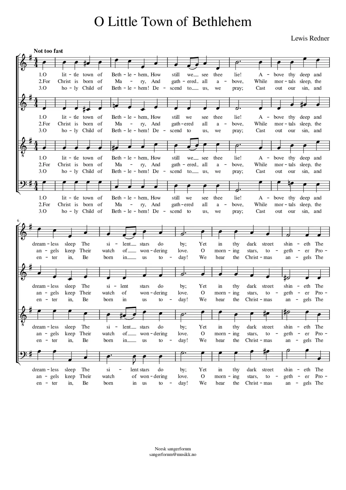 O little town of bethlehem - Page 1