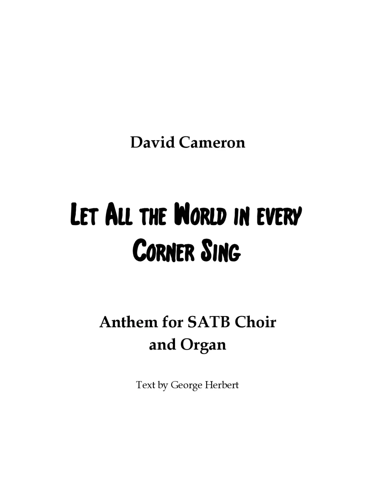 Let all the world in every corner sing - Page 1
