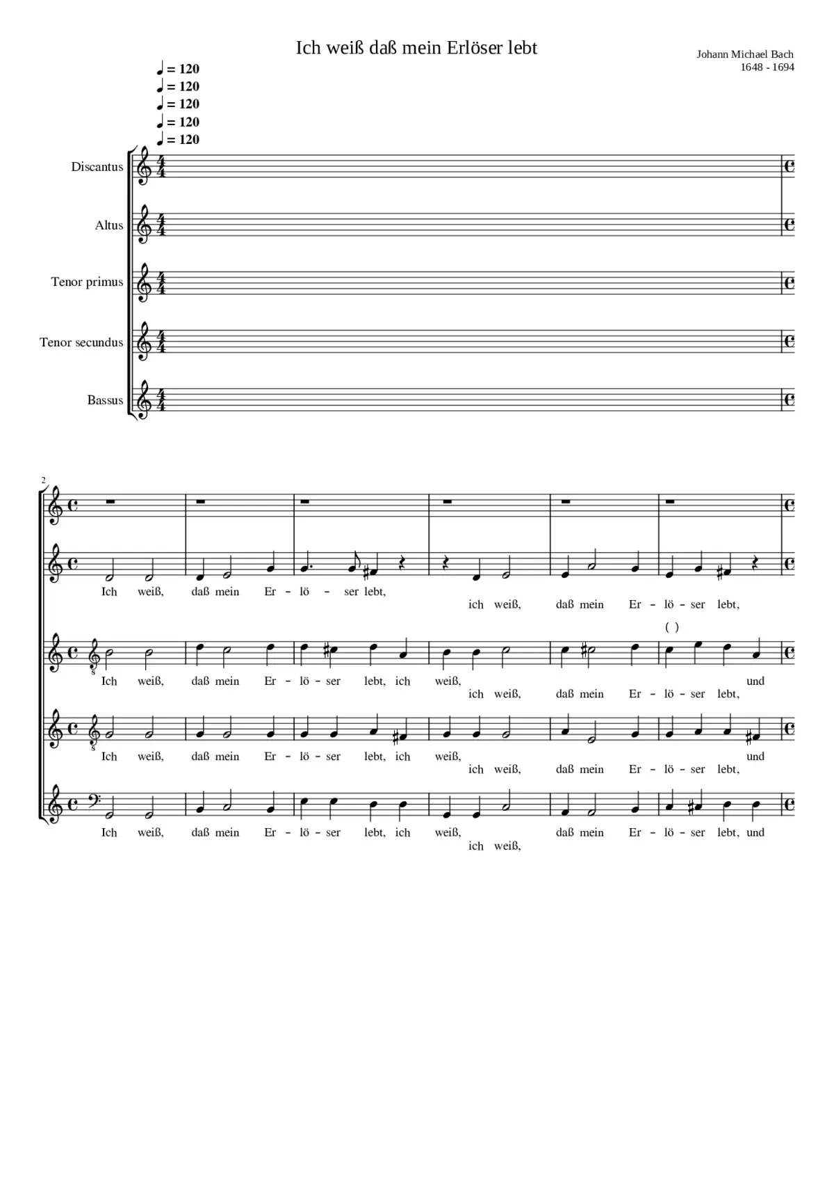 Ich weiß daß mein Erlöser lebt (I know that my redeemer lives) - Page 1