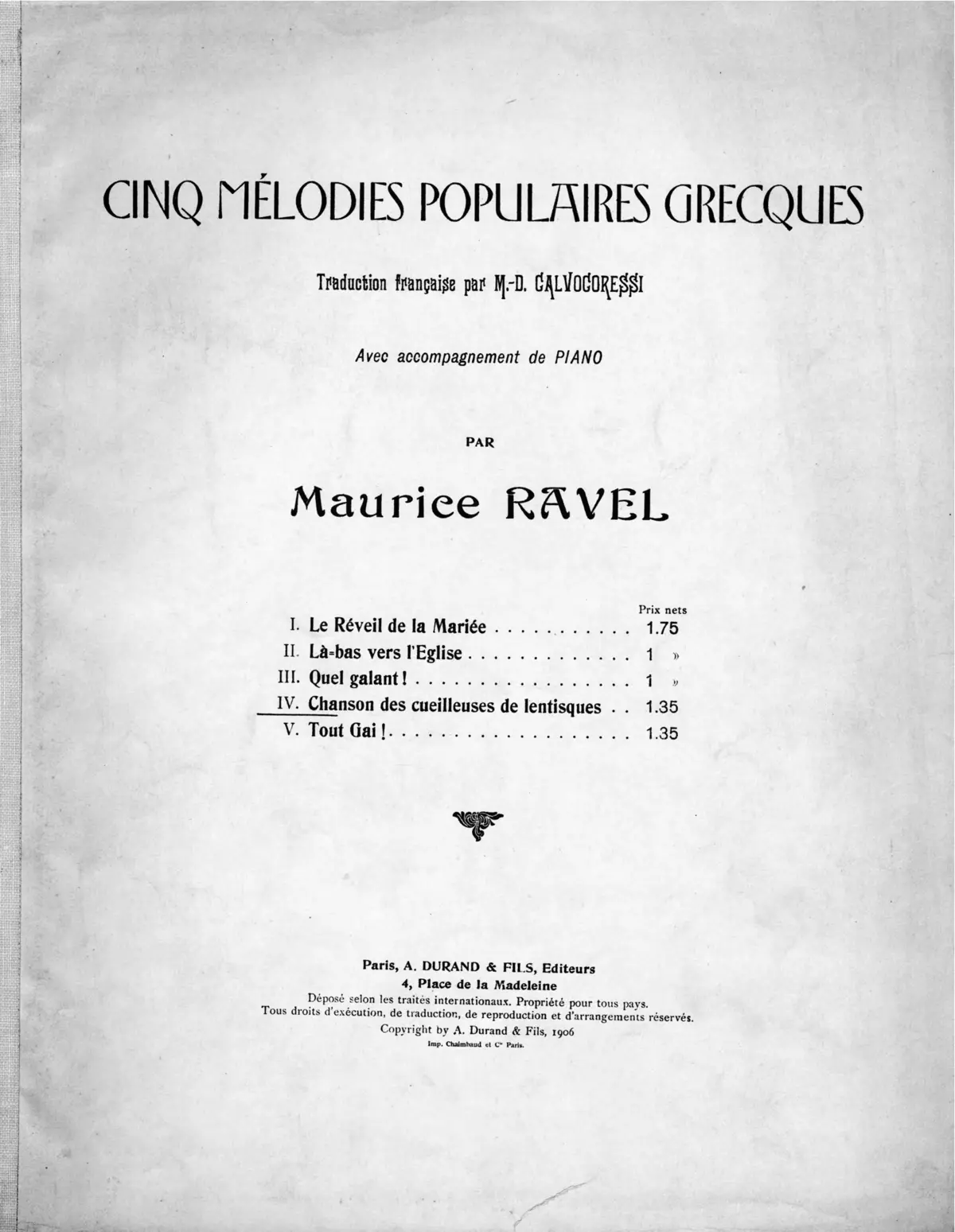5 Mélodies populaires grecques - Page 1