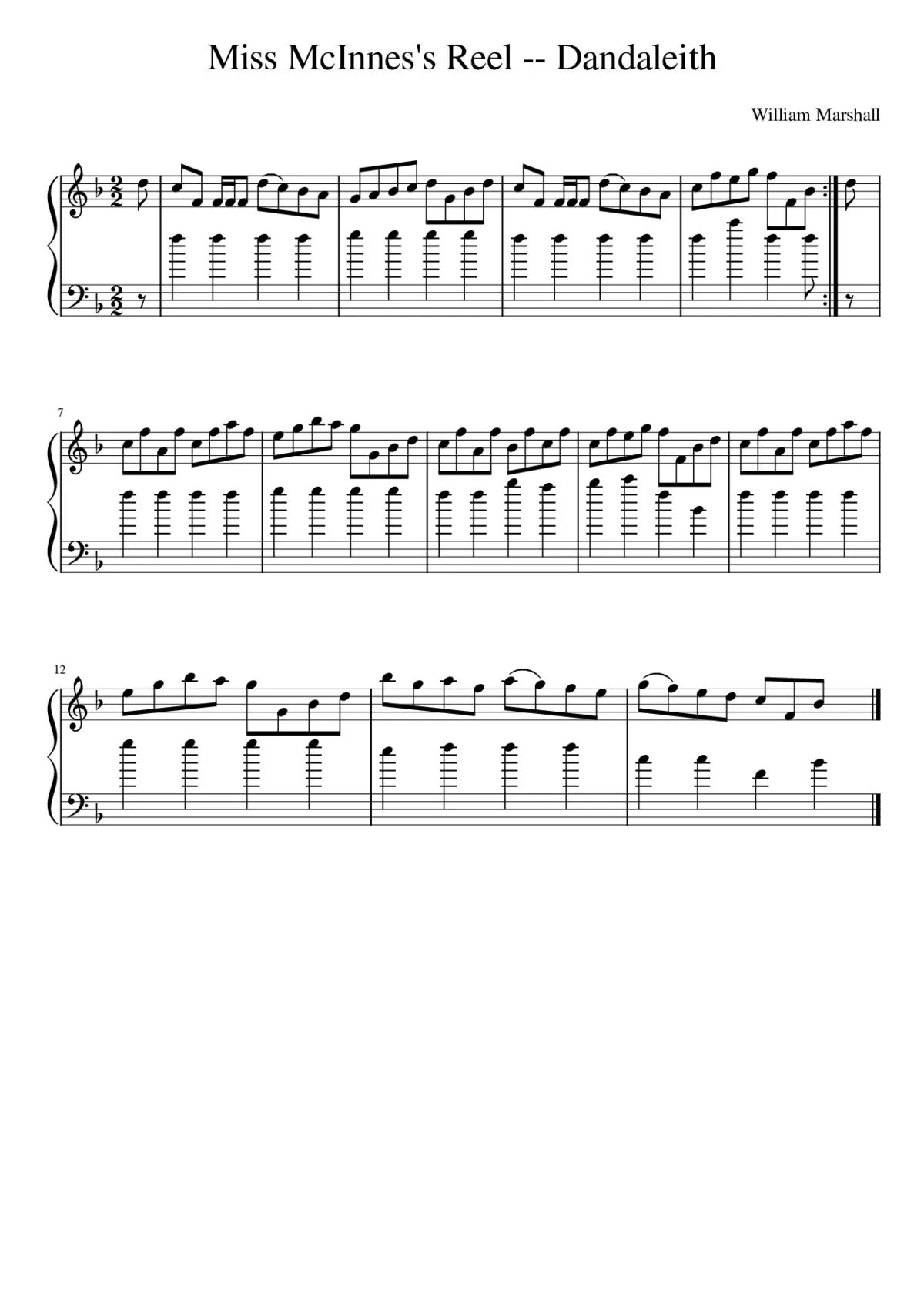 Miss McInnes's Reel -- Dandaleith - Page 1