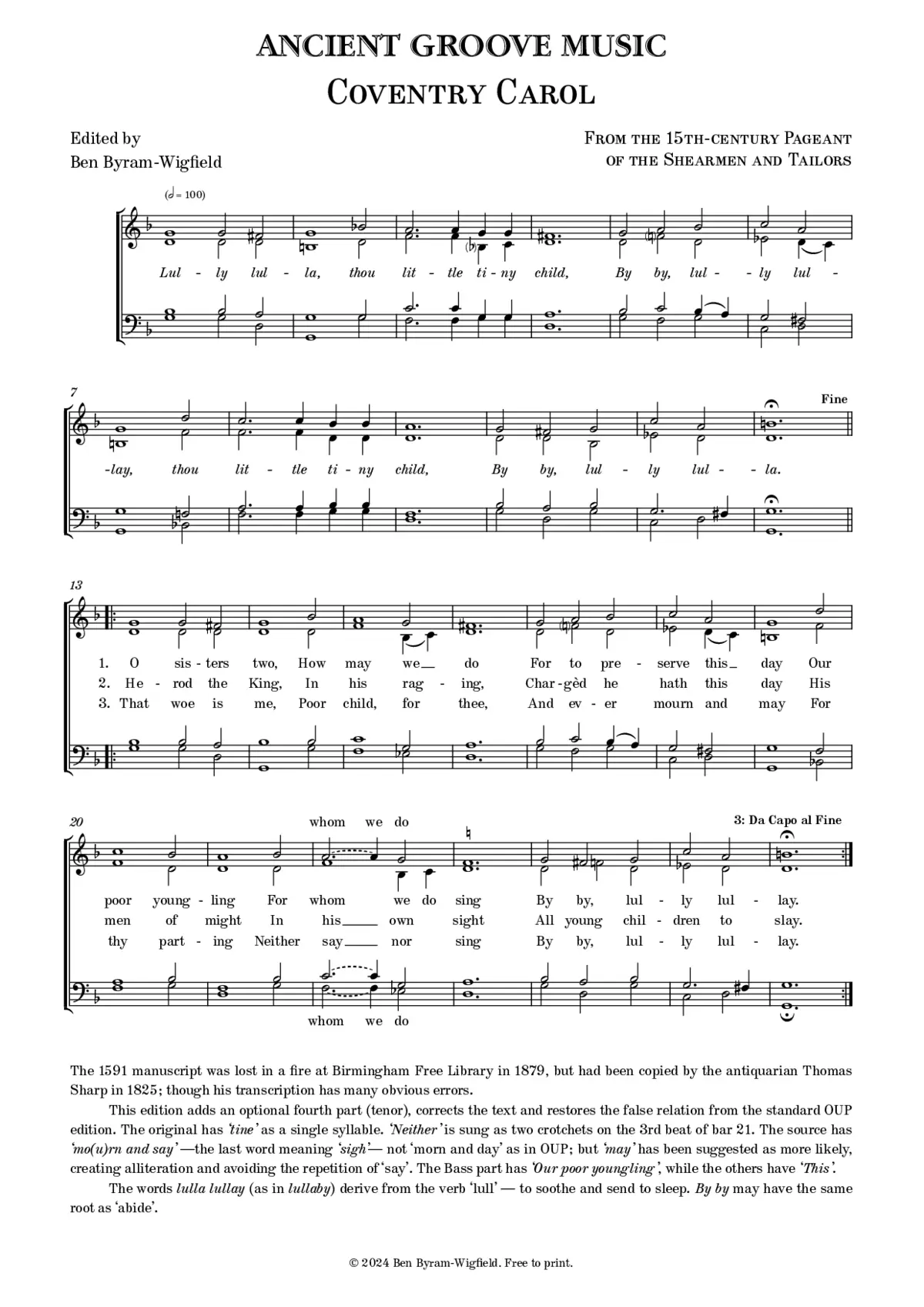 Coventry Carol - Page 1