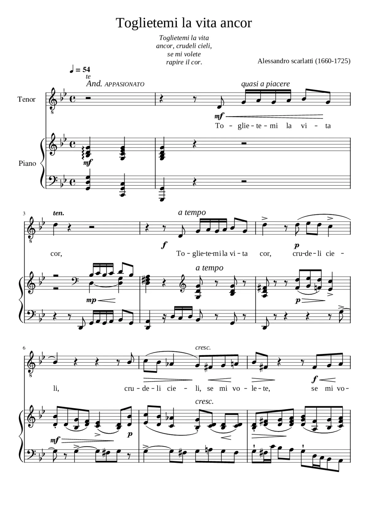 Toglietemi la vita ancor - Page 1