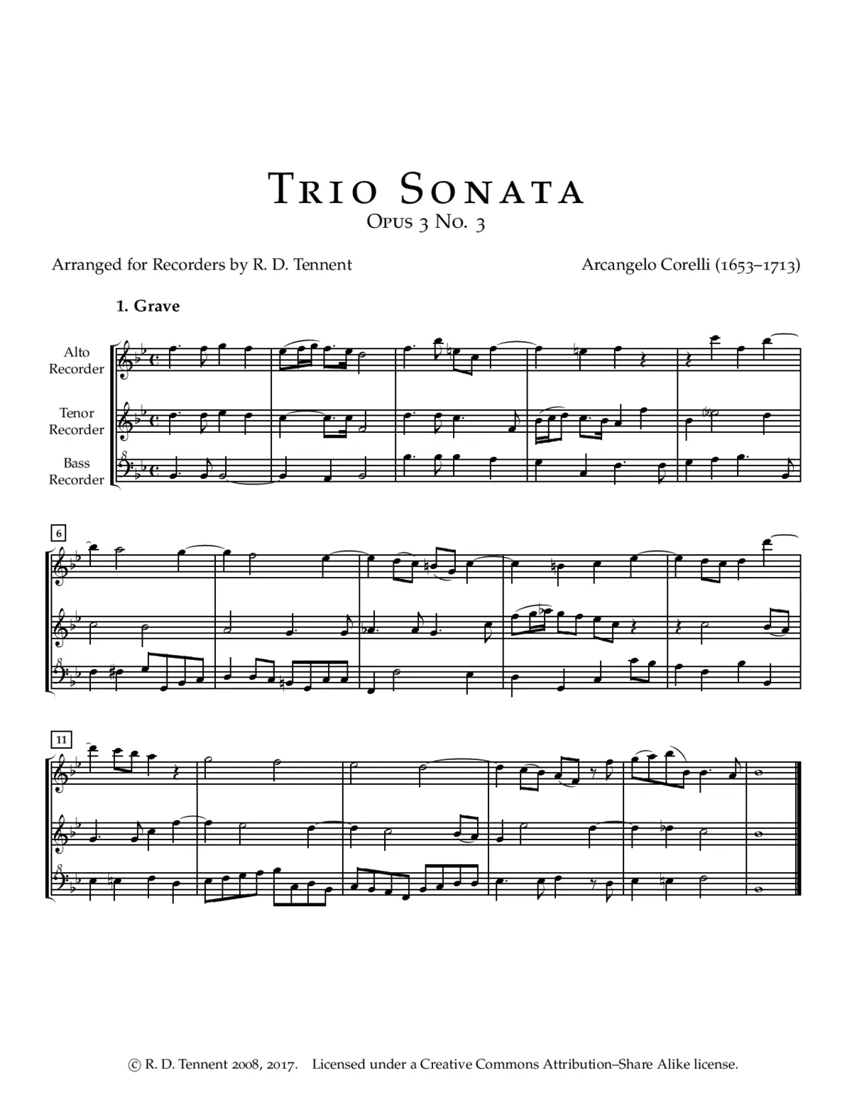 Trio Sonata in B-flat major - Page 1