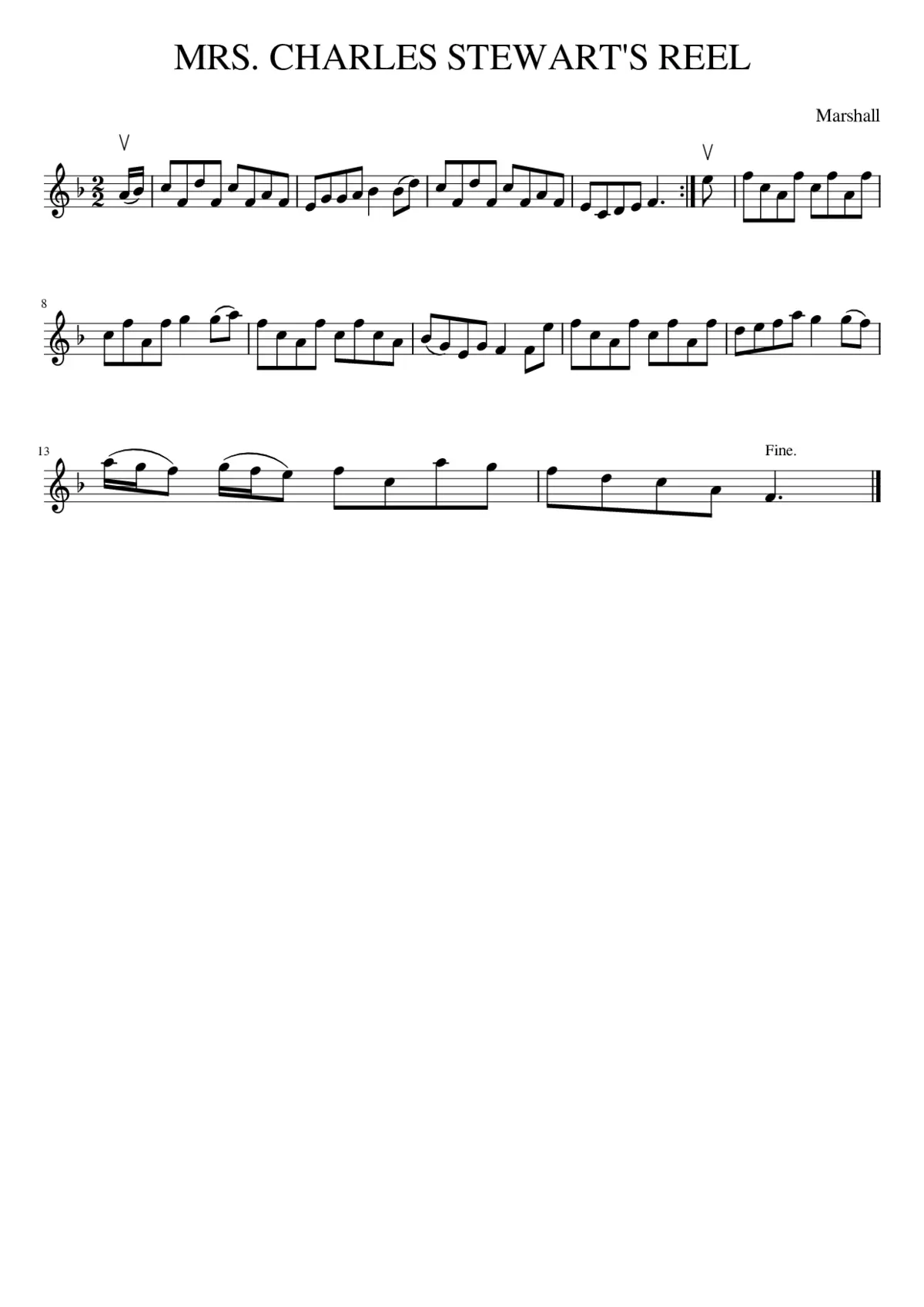MRS. CHARLES STEWART'S REEL - Page 1