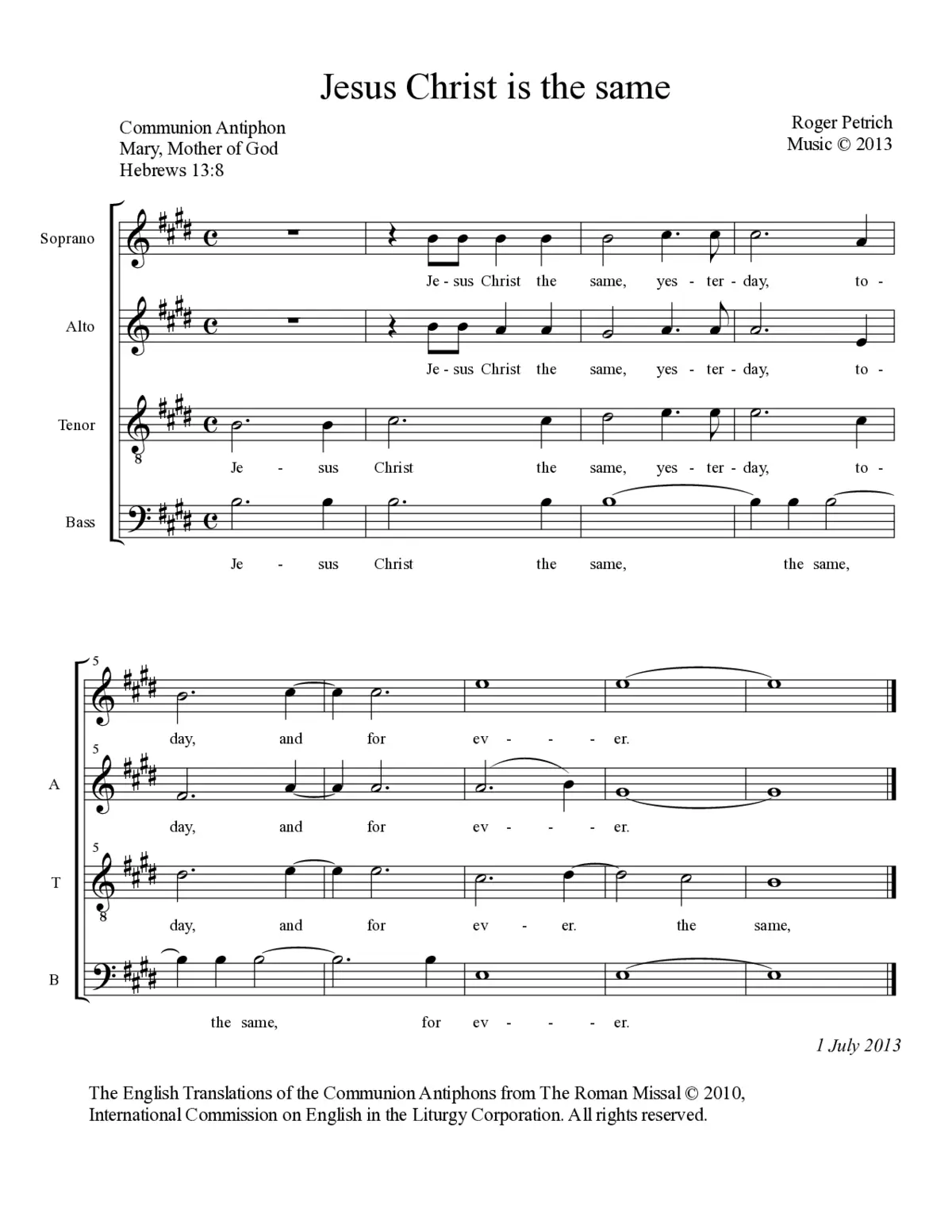 Jesus Christ is the same - Page 1