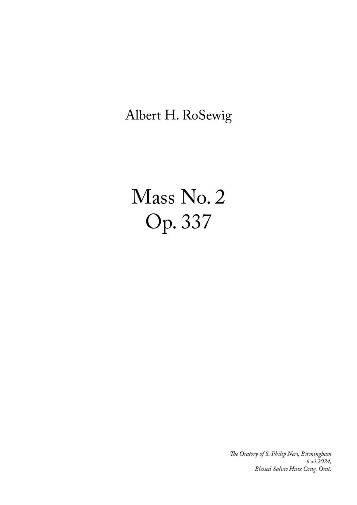 Mass No. 2 - Page 1