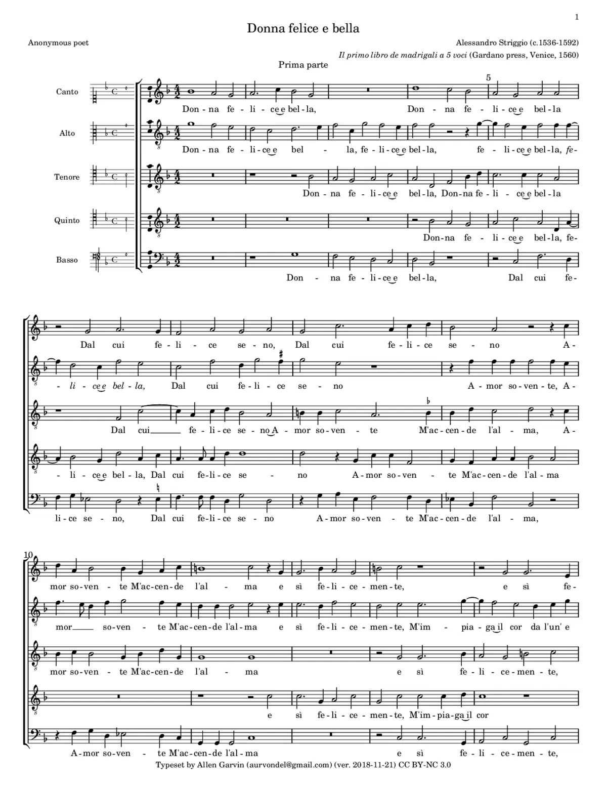 Donna felice et bella - Page 1