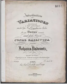 Introduction und Variationen über die Barcarole 'Adele lieblich blühend' aus der oper 'Fra Diavolo' von Auber