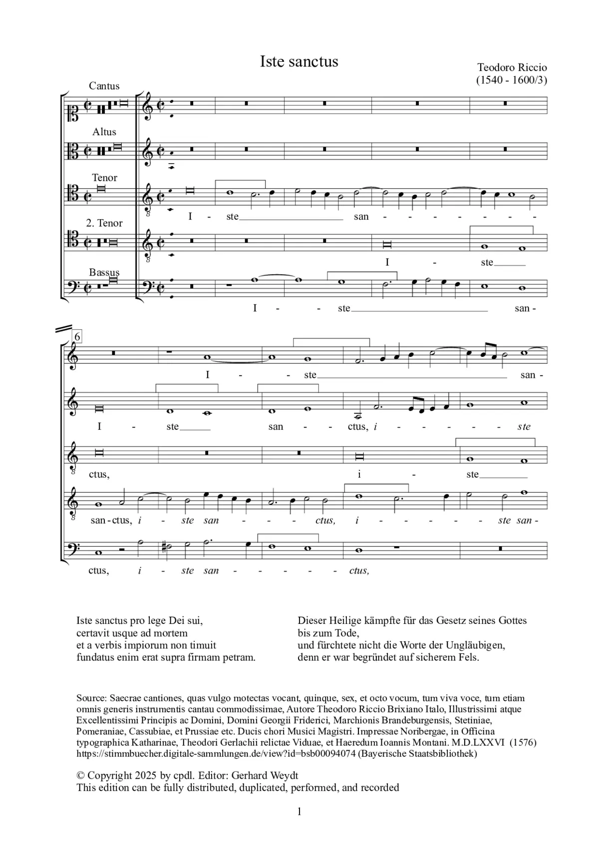 Iste sanctus - Page 1