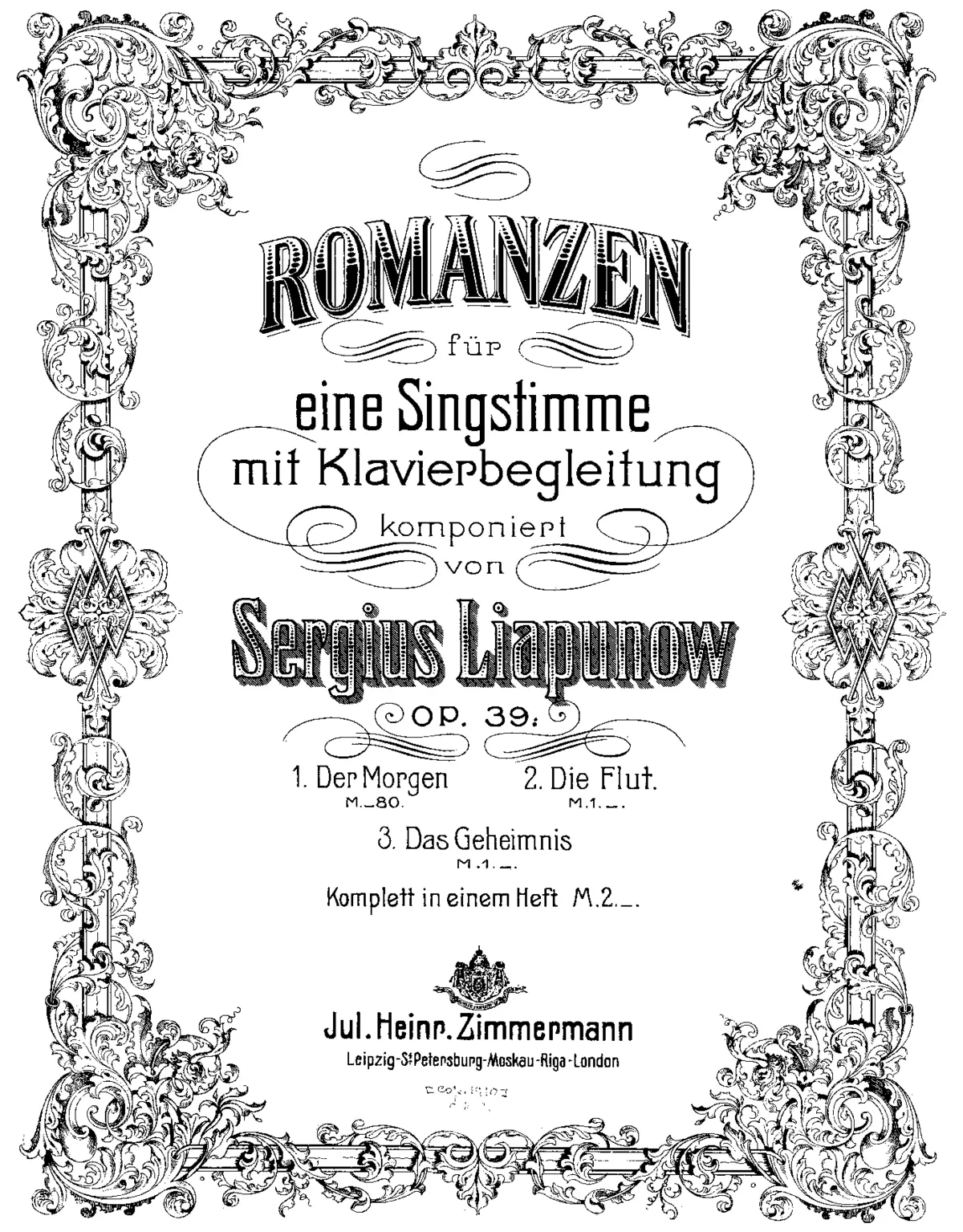 Romanzen für eine Singstimme mit Klavierbegleitung - Page 1