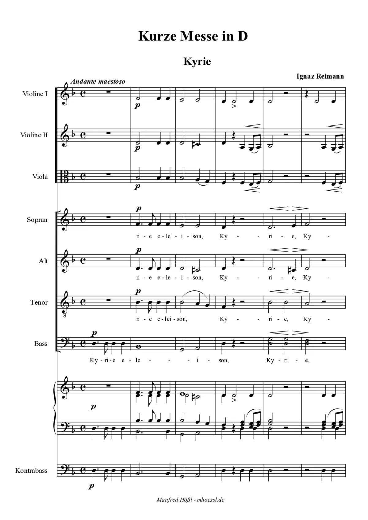 Kurze Messe in D - Page 1