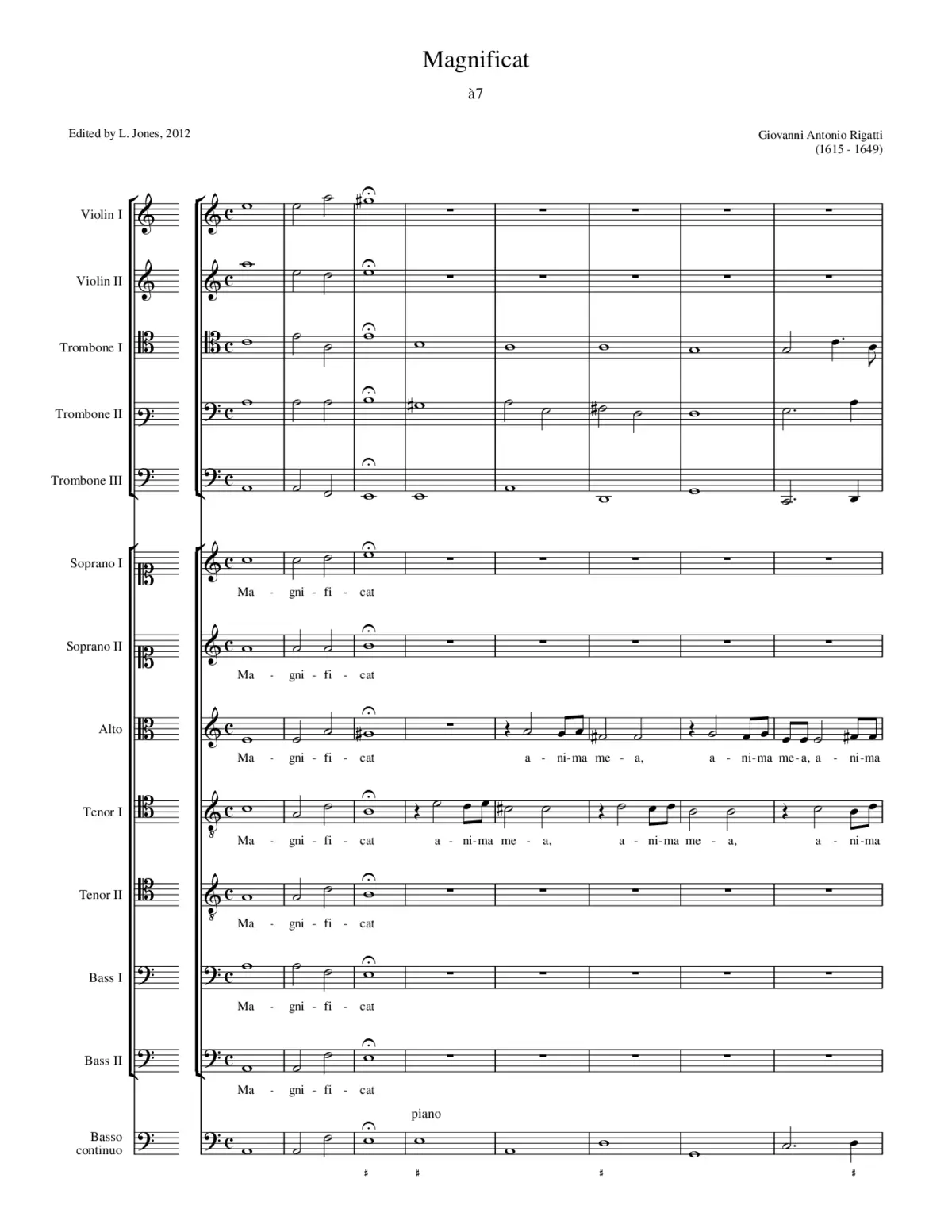Magnificat a 7 con Istromenti - Page 1