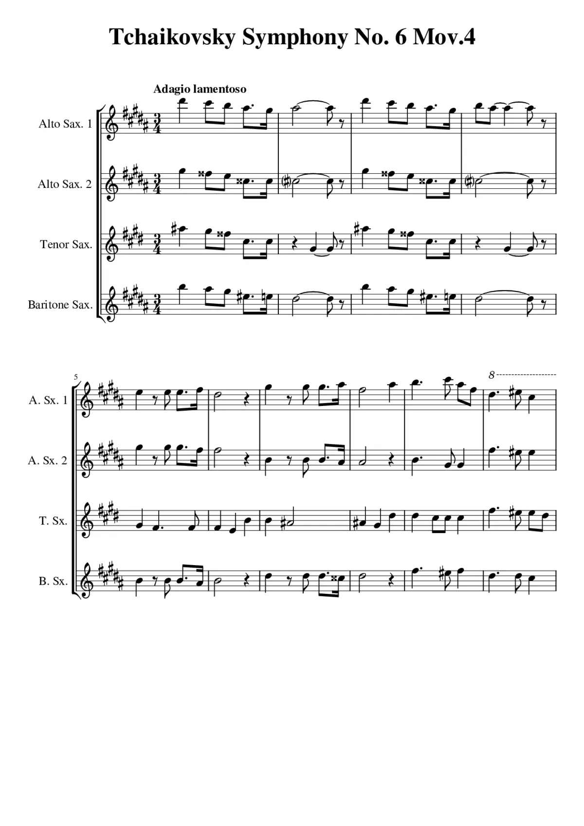 Symphony No. 6 in B minor Op. 74 (Pathétique Symphony) - Page 1