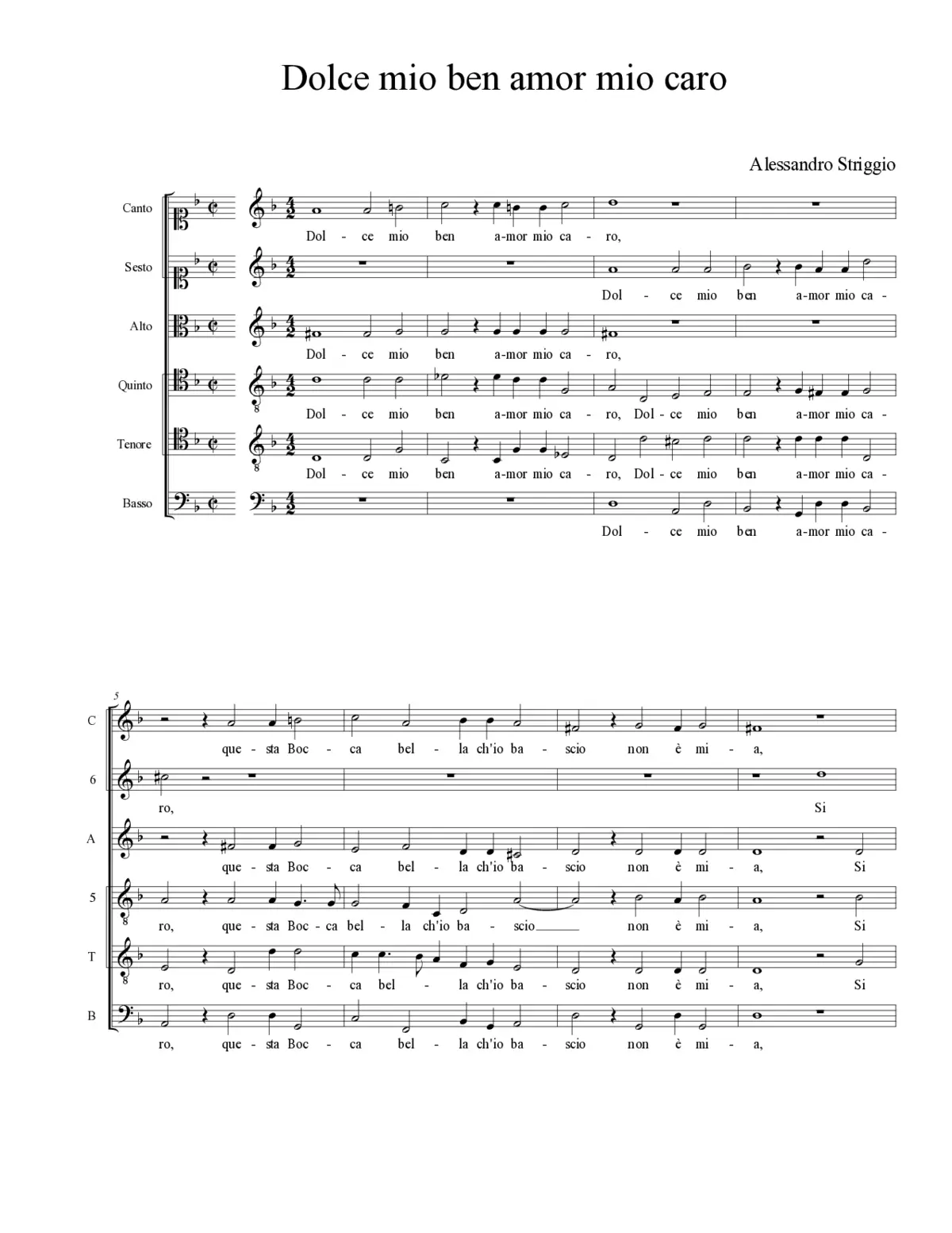 Dolce mio ben amor mio caro - Page 1