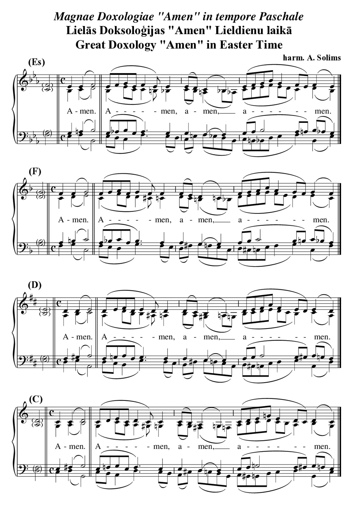 Amen - Doxologiae Paschae (Andris Solims (harm.)) - Page 1