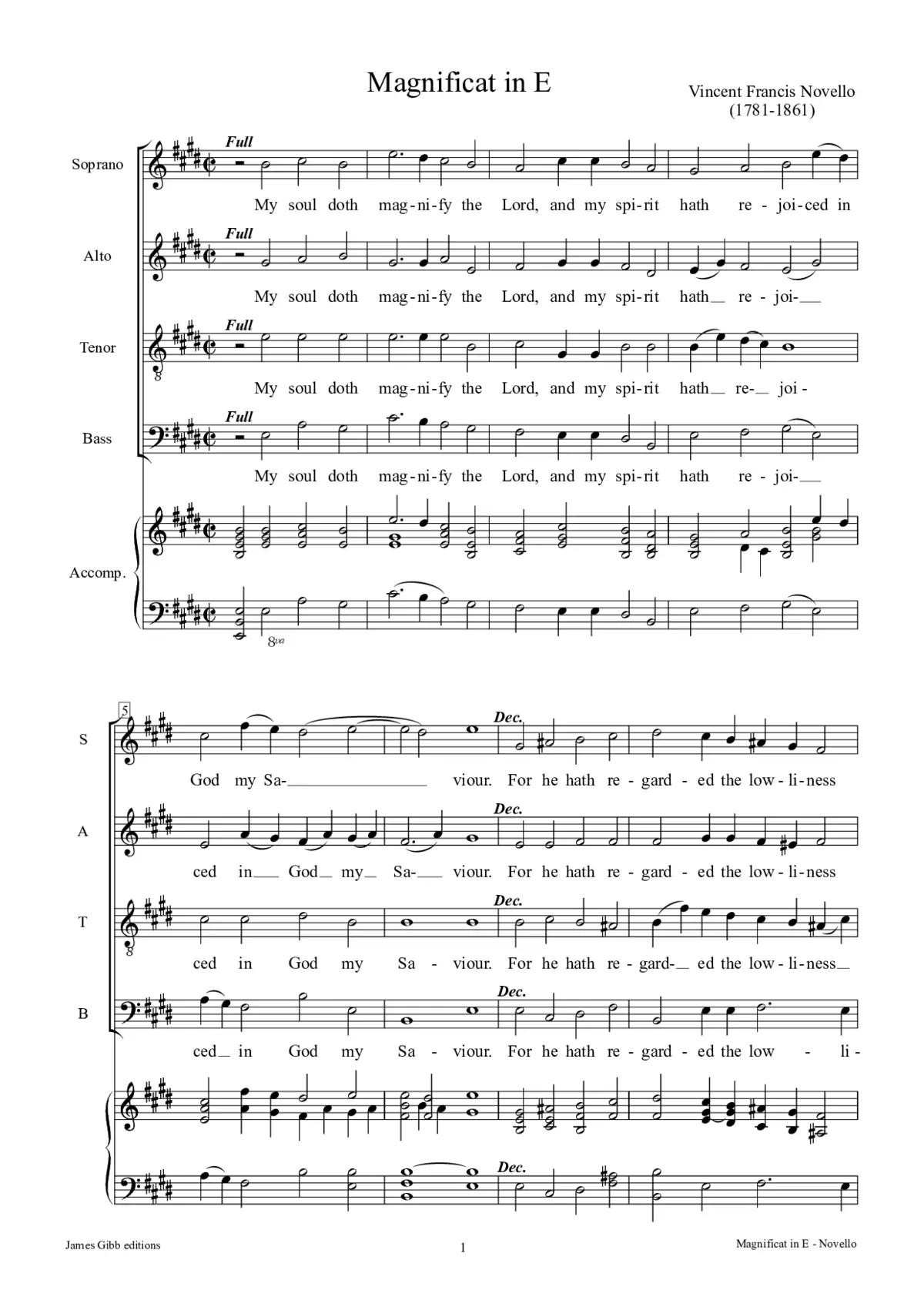 Evening canticles in E - Page 1