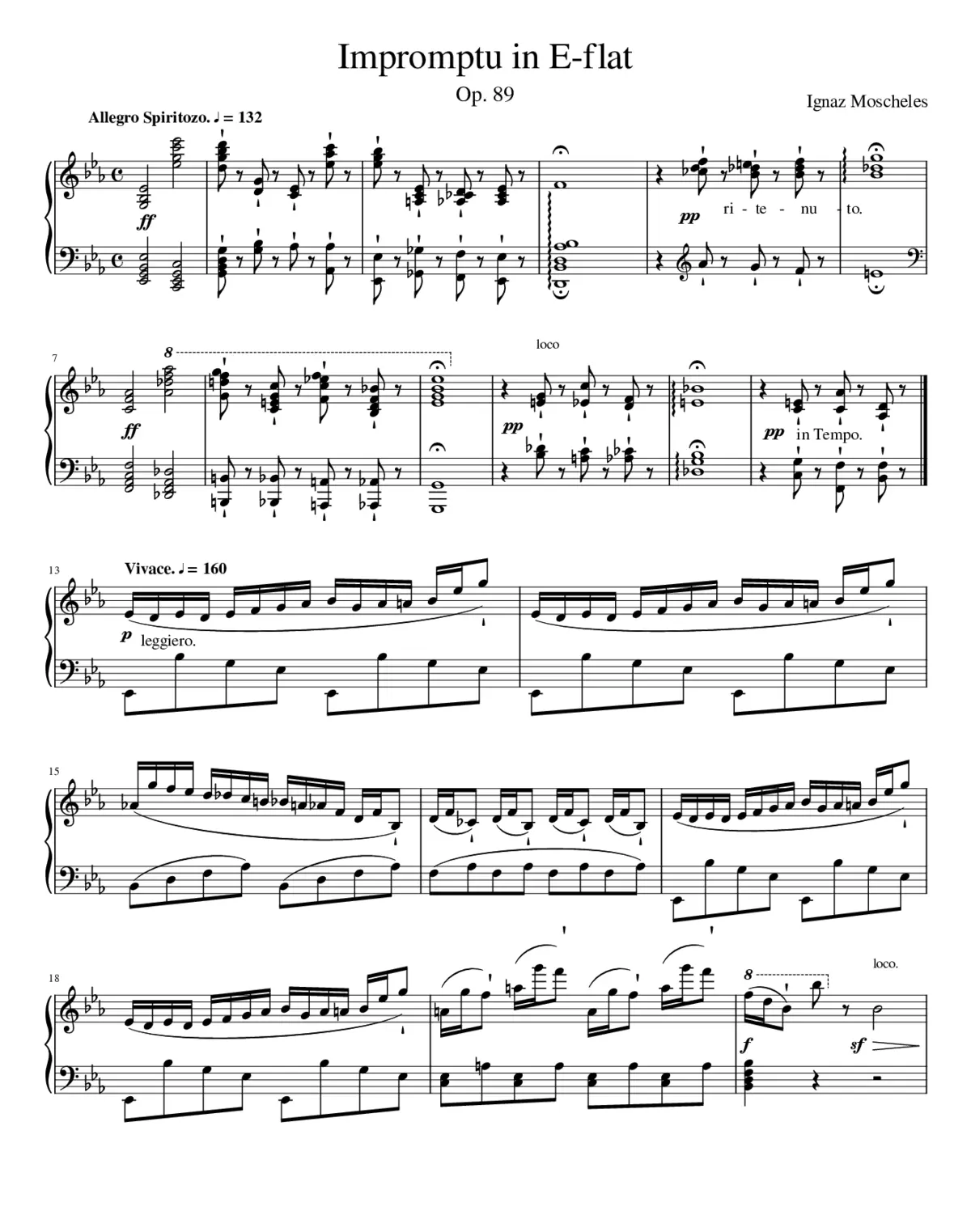 Moscheles's Impromptu in E-flat - Page 1