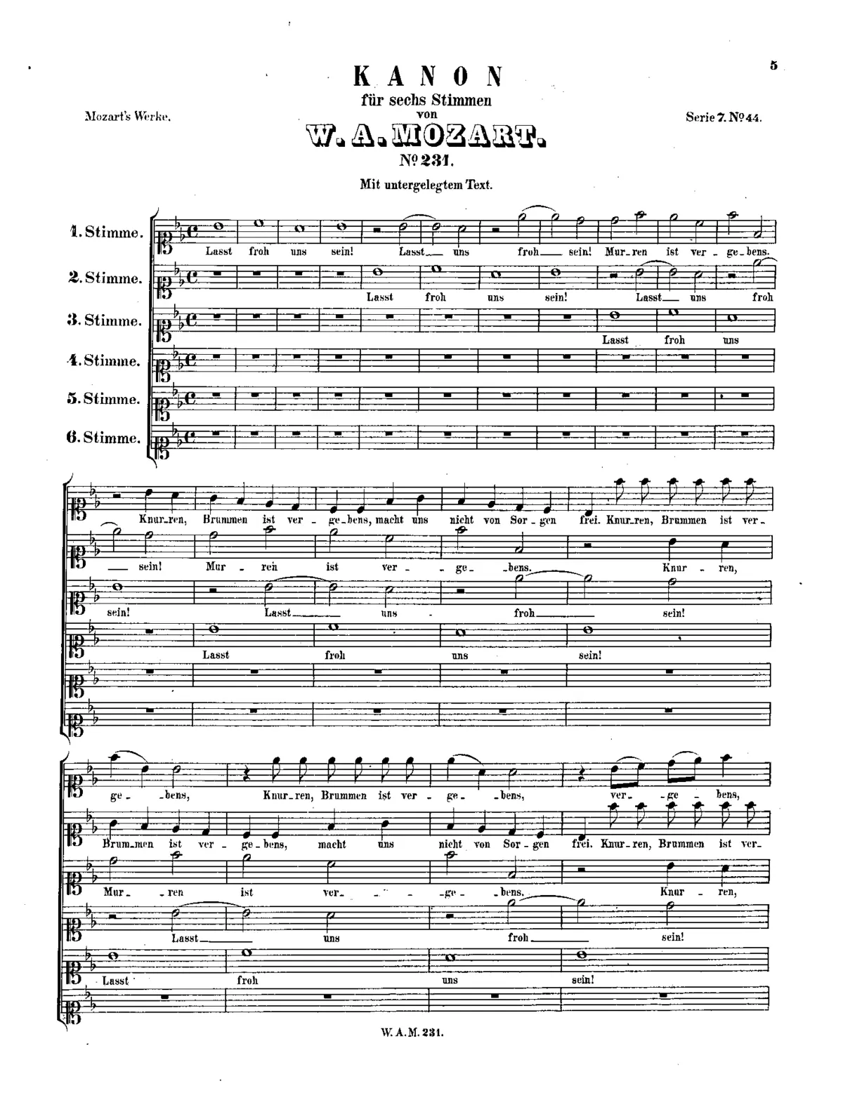 Canon for 6 Voices - Page 1
