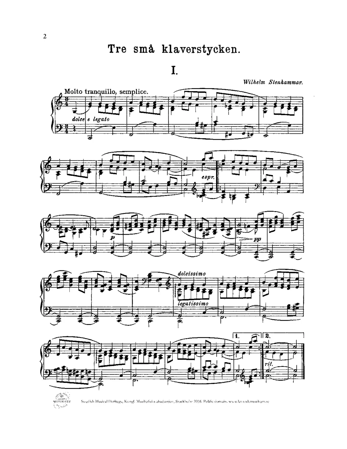 3 Little Piano Pieces - Page 1