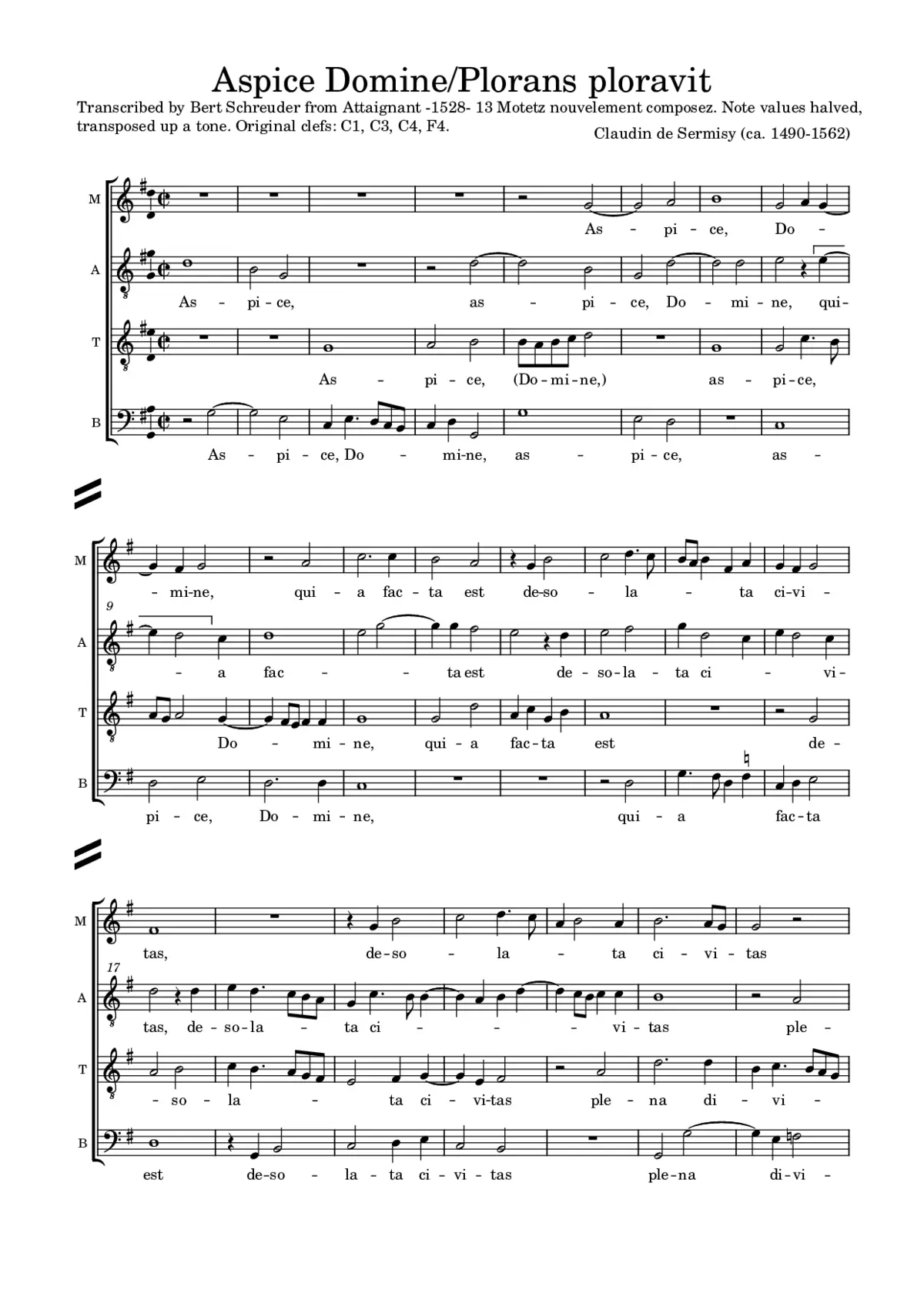Aspice Domine - Plorans ploravit - Page 1