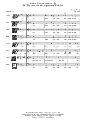 Wohl dem, der ein tugendsam Weib hat