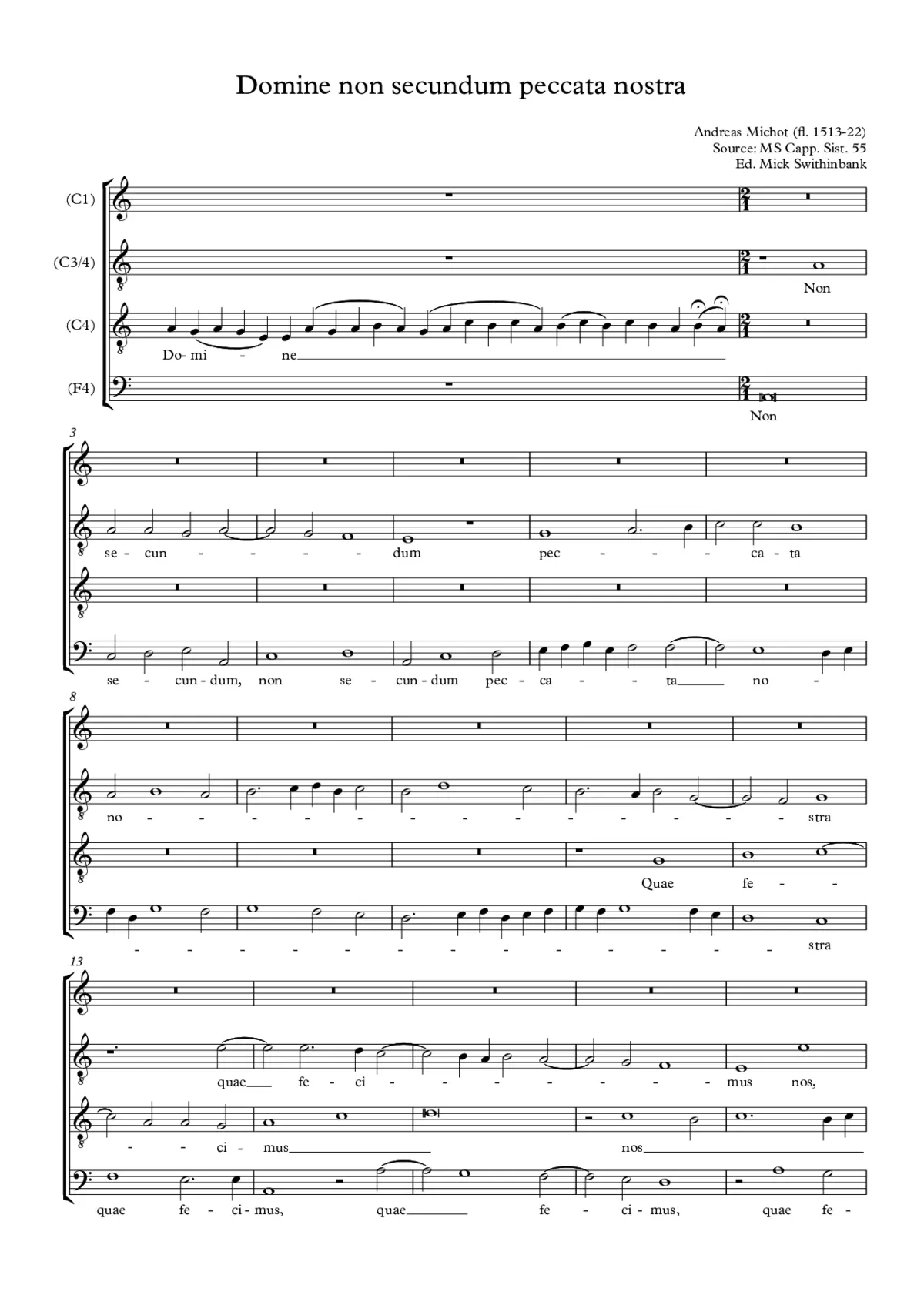 Domine non secundum peccata nostra - Page 1