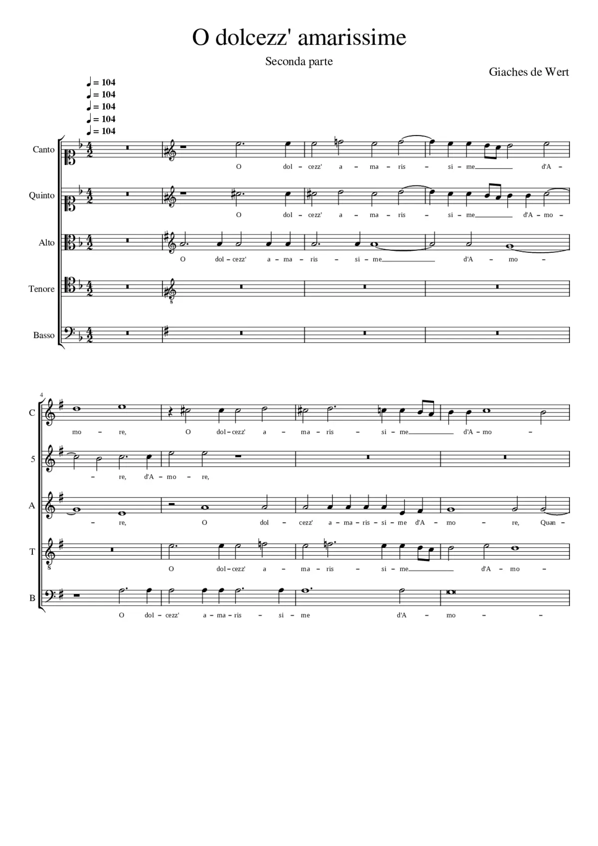 O dolcezz' amarissime (Seconda parte) - Page 1
