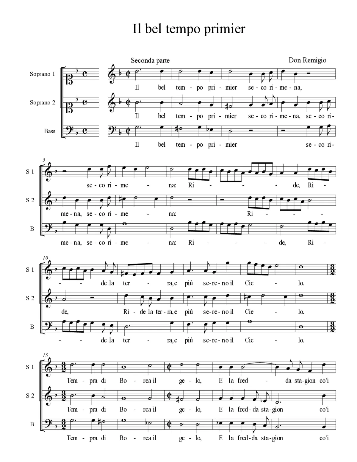 Il bel tempo primier - Page 1