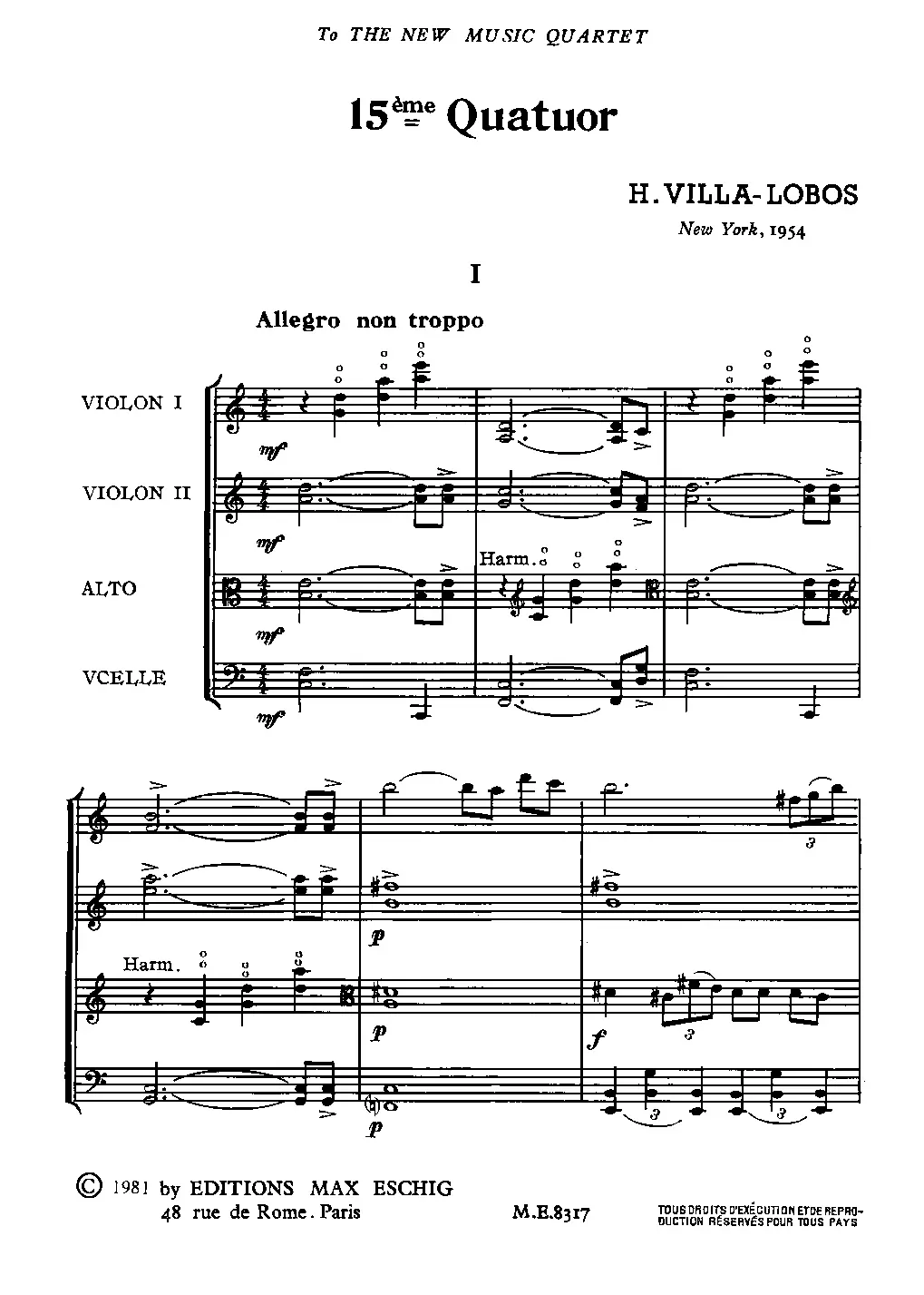 String Quartet No.15 - Page 1