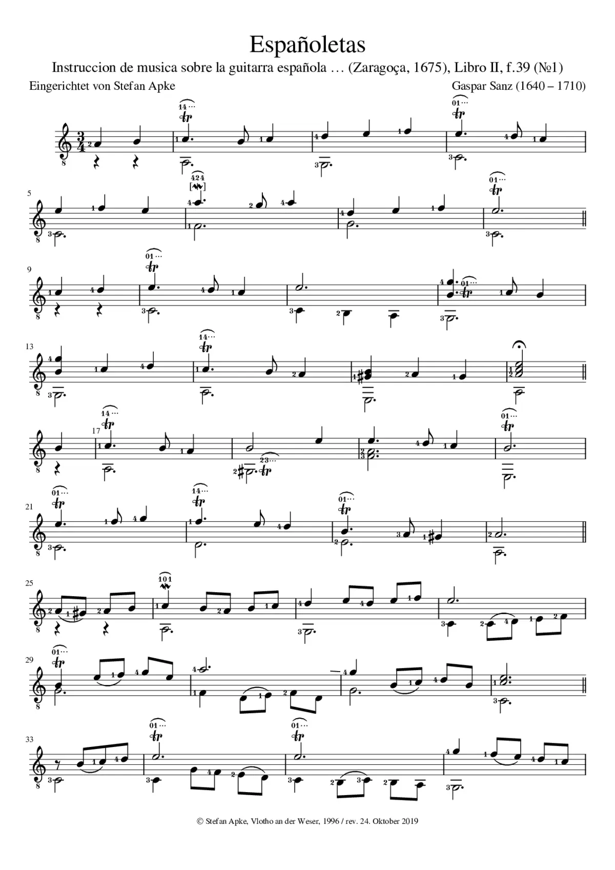 Españoletas (Libro II, f.39, No.1) - Page 1