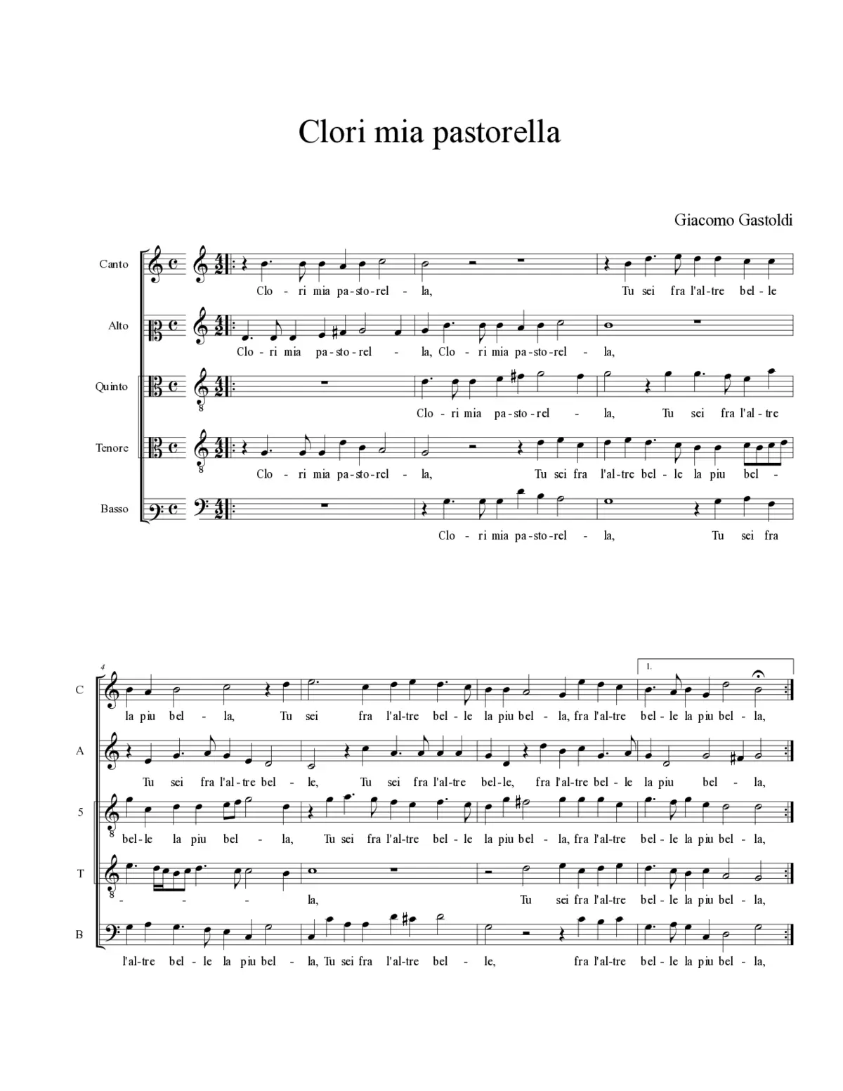 Clori mia pastorella - Page 1